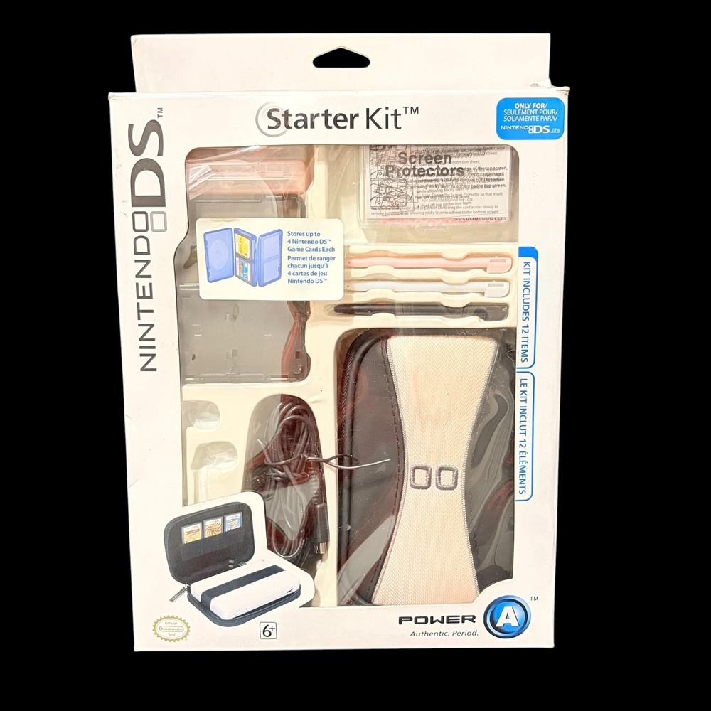 PowerA Nintendo DS Lite Starter Kit (Pink) - 12-Item Accessory Bundle-NO EARBUDS